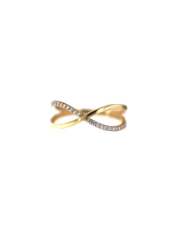Geltono aukso žiedas su cirkoniais DGC13-04