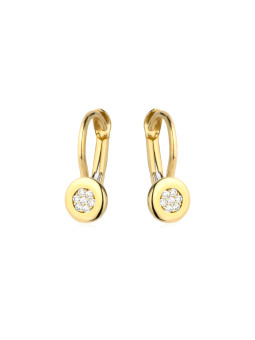 Yellow gold earrings with cz BGA03-02-04