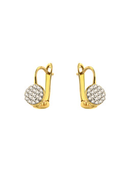 Yellow gold earrings with cz BGA03-02-05