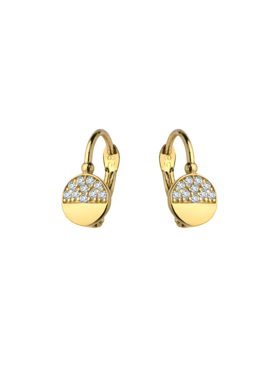 Yellow gold earrings with cz BGA03-02-07