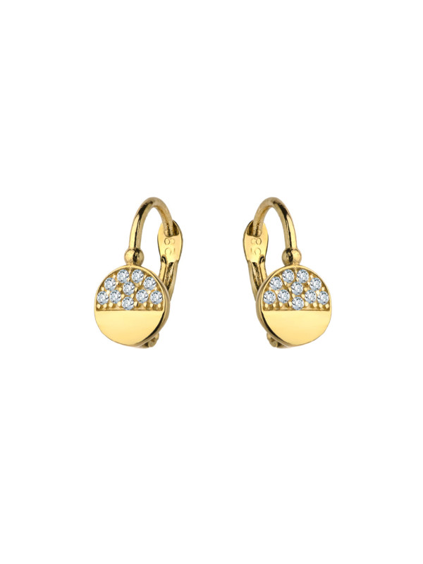 Yellow gold earrings with cz BGA03-02-07