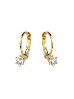 Yellow gold earrings with cz BGA03-06-07