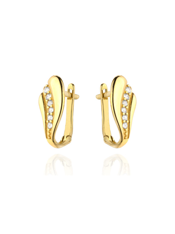 Yellow gold zirconia earrings BGA03-08-05