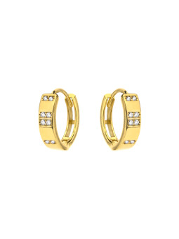 Yellow gold hoop zirconia earrings BGR01-04-02