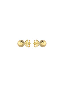 Yellow gold ball stud earrings BGV05-04-01