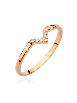 Rose gold ring with diamonds BC002