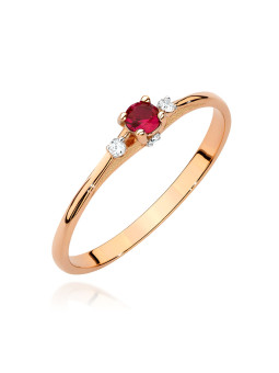 Auksinis žiedas su rubinu BC014