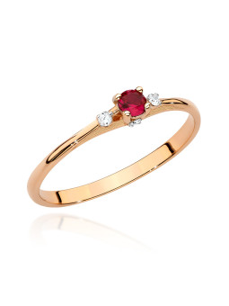 Gold ring with ruby BC014