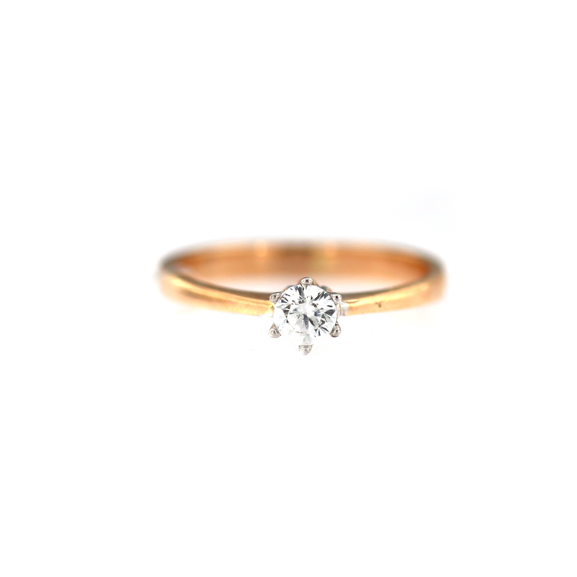 Rose gold engagement ring DRS01-06-24 15.5MM