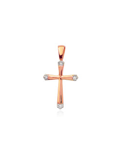 Rose gold cross diamond pendant ARBR07-02