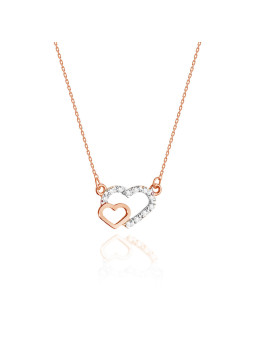 Rose gold diamond pendant necklace CPRR09-06