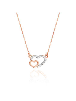 Rose gold diamond pendant necklace CPRR09-06