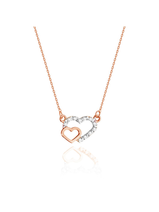 Rose gold diamond pendant necklace CPRR09-06