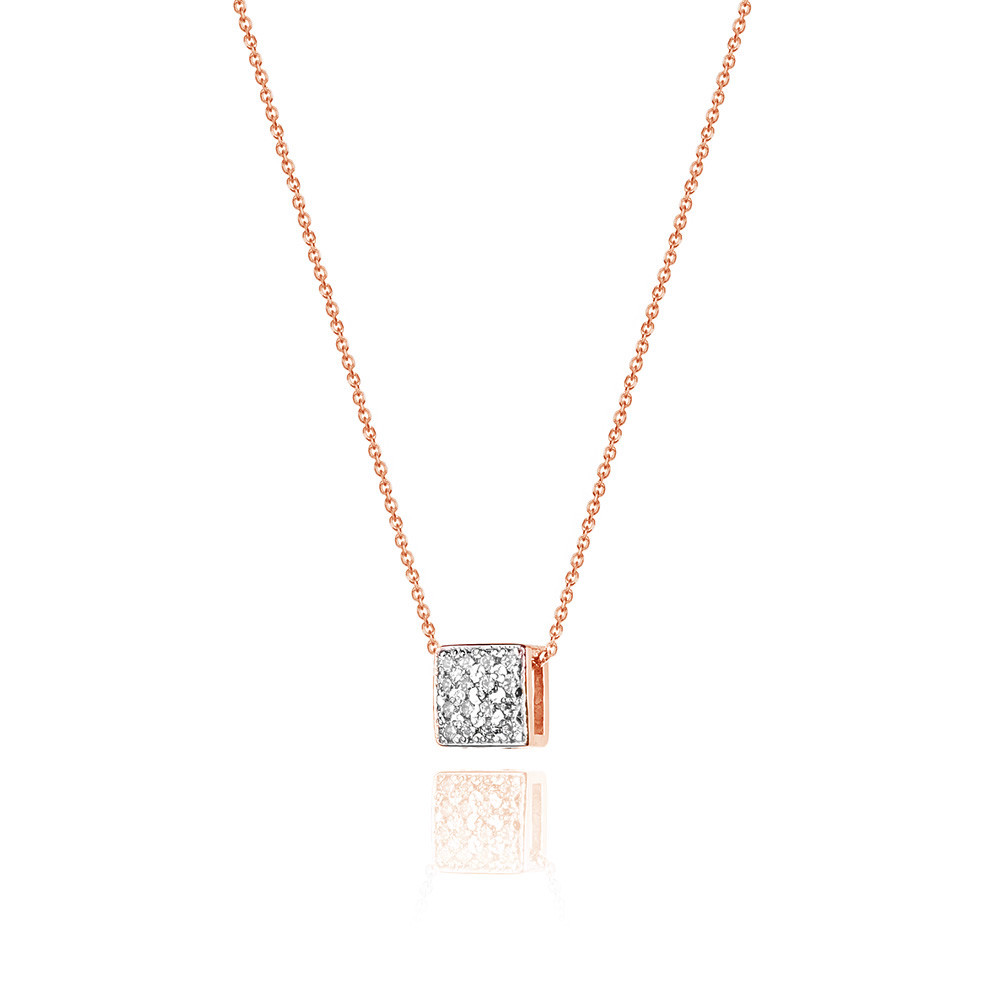 Rose gold diamond pendant necklace CPRR13-01