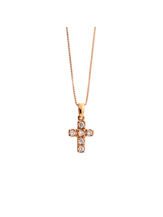Rose gold diamond pendant necklace CPRR07-02