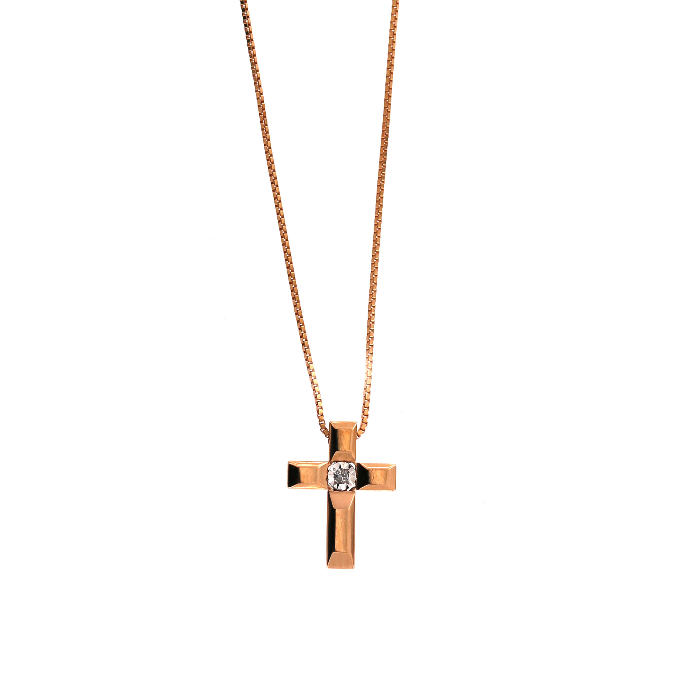 Rose gold diamond pendant necklace CPRR07-04