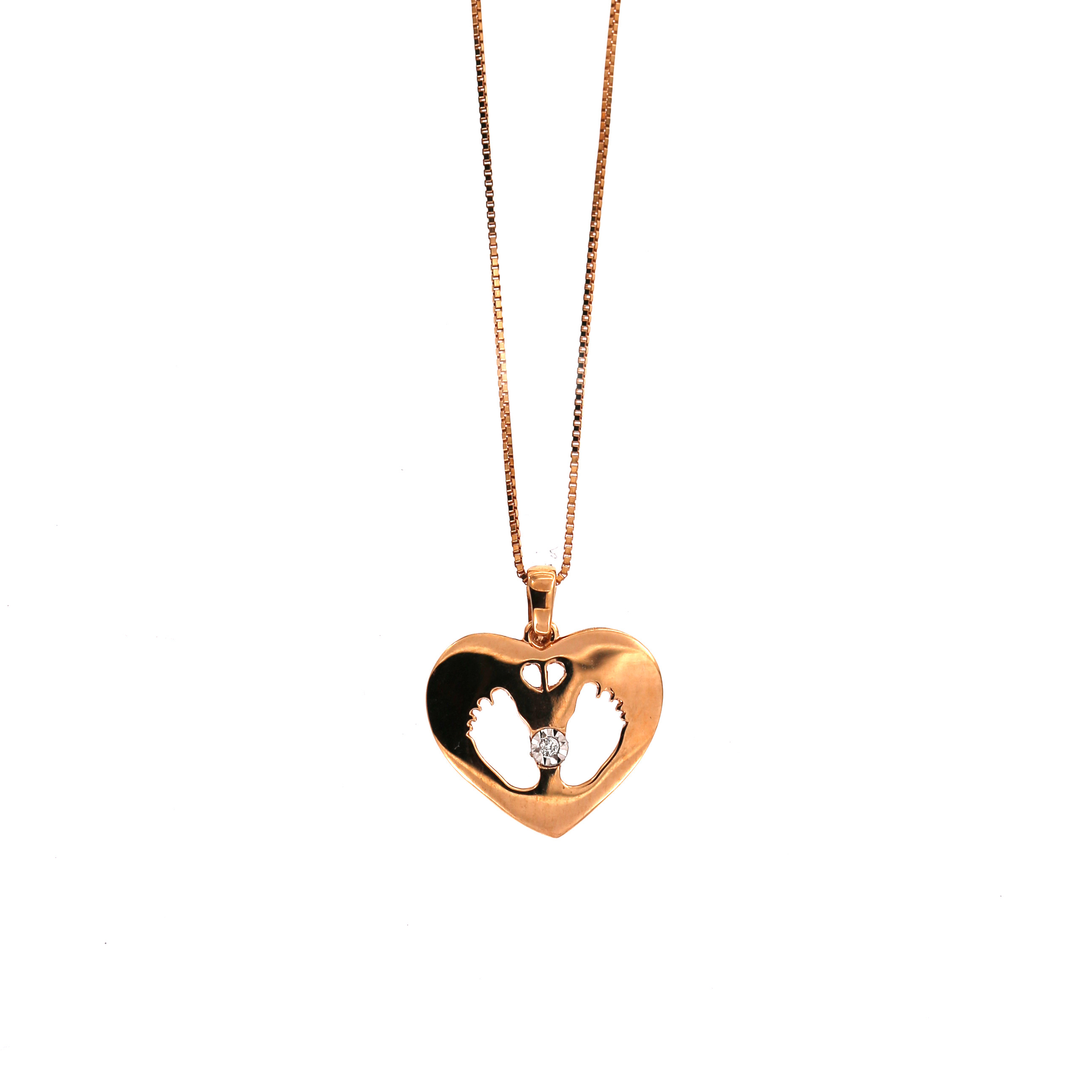Rose gold diamond pendant necklace CPRR08-02