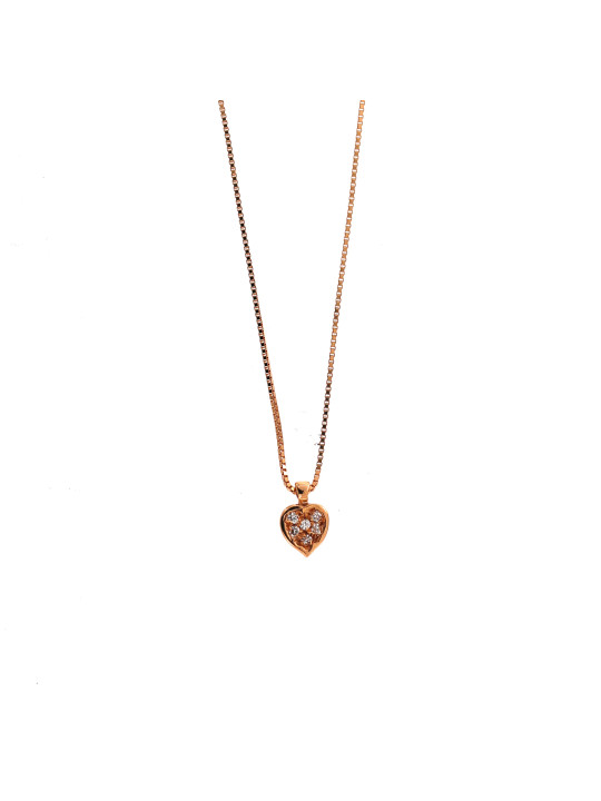 Rose gold diamond pendant necklace CPRR09-01