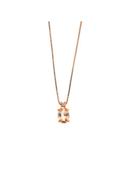 Rose gold morganite pendant necklace CPRR11-M-02