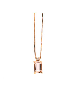 Rose gold morganite pendant necklace CPRR11-M-04