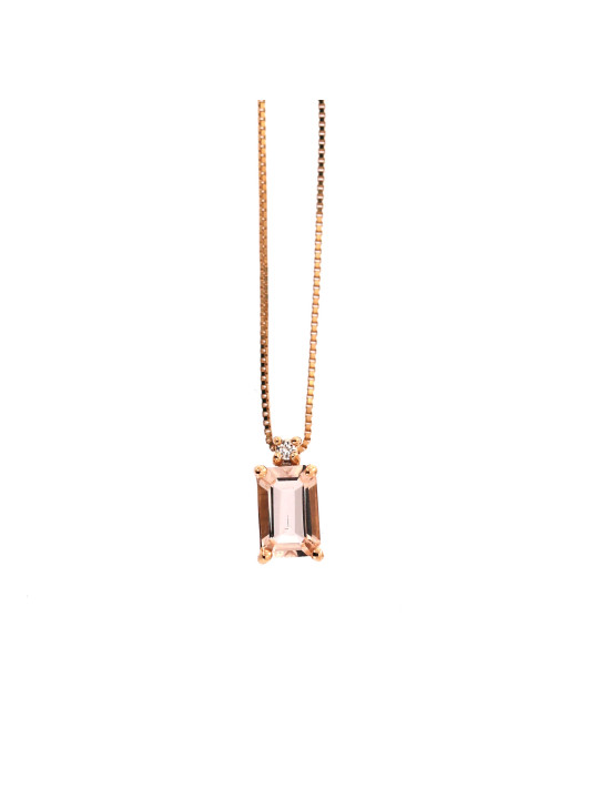 Rose gold morganite pendant necklace CPRR11-M-04