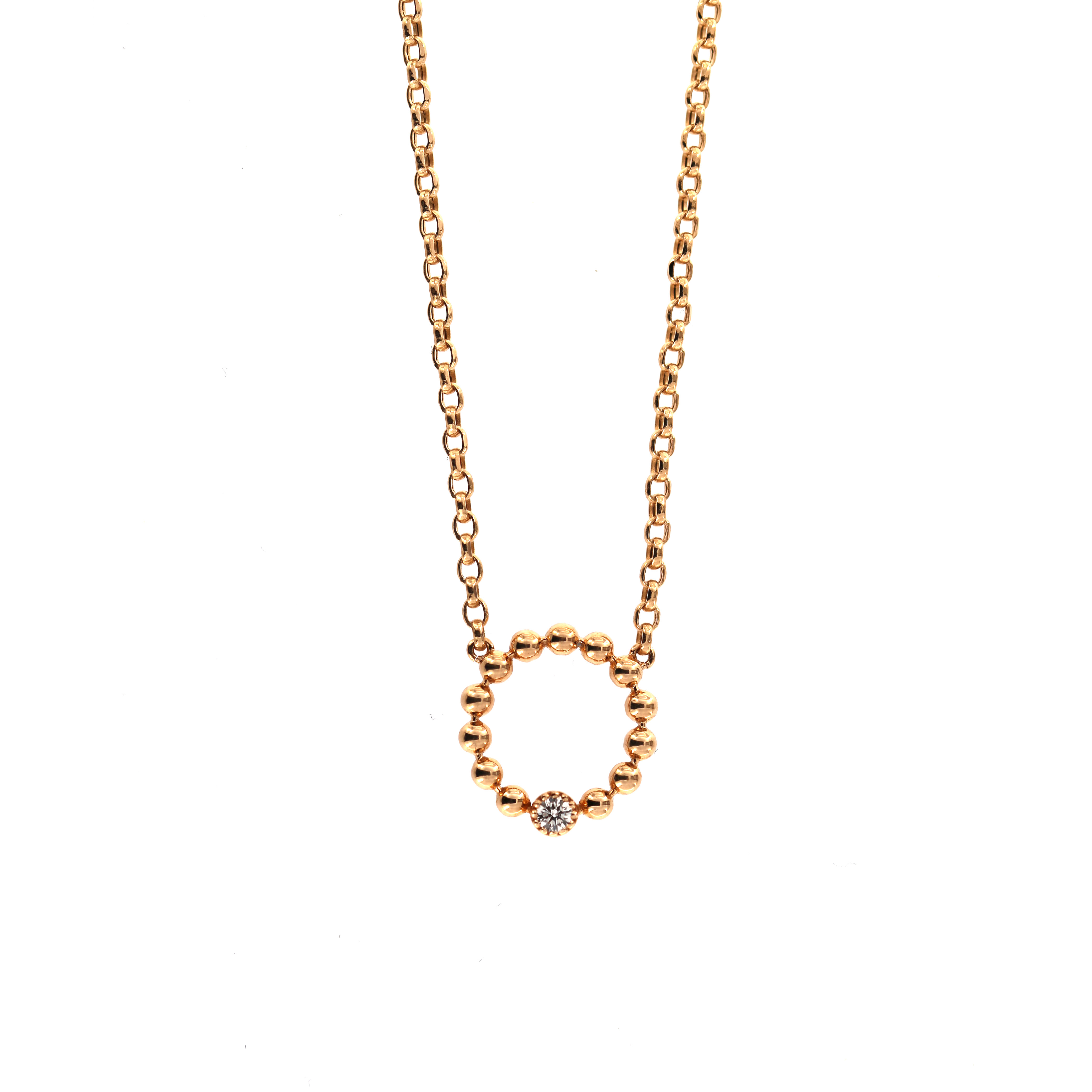 Rose gold diamond pendant necklace CPRR05-10
