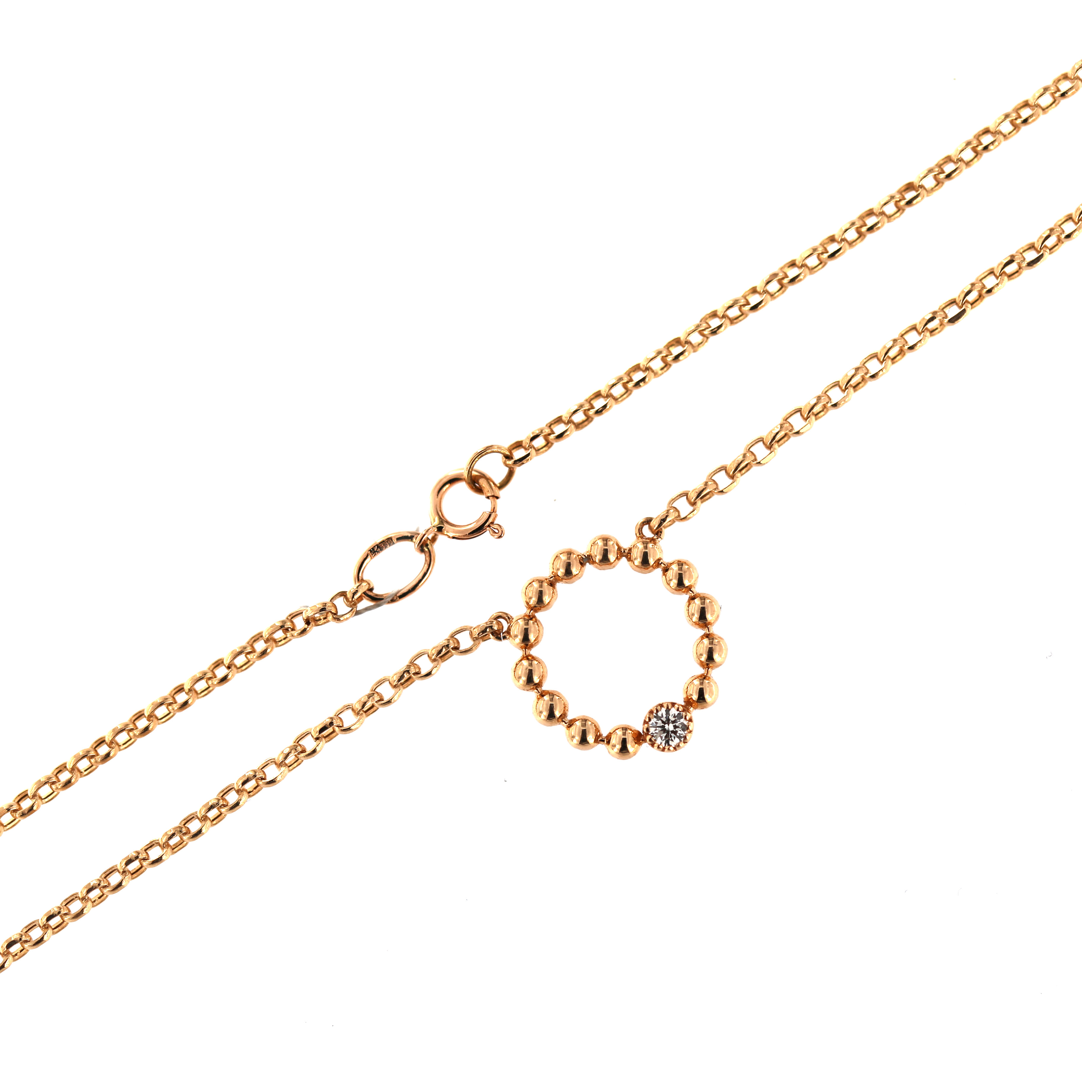 Rose gold diamond pendant necklace CPRR05-10