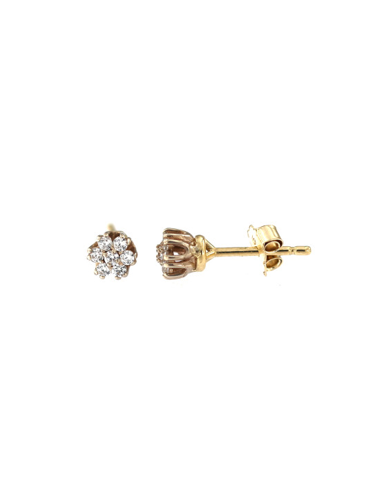 Yellow gold stud zirconia earrings BGV06-02-14