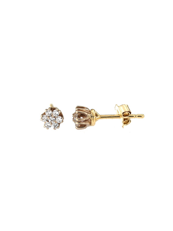 Yellow gold stud zirconia earrings BGV06-02-14