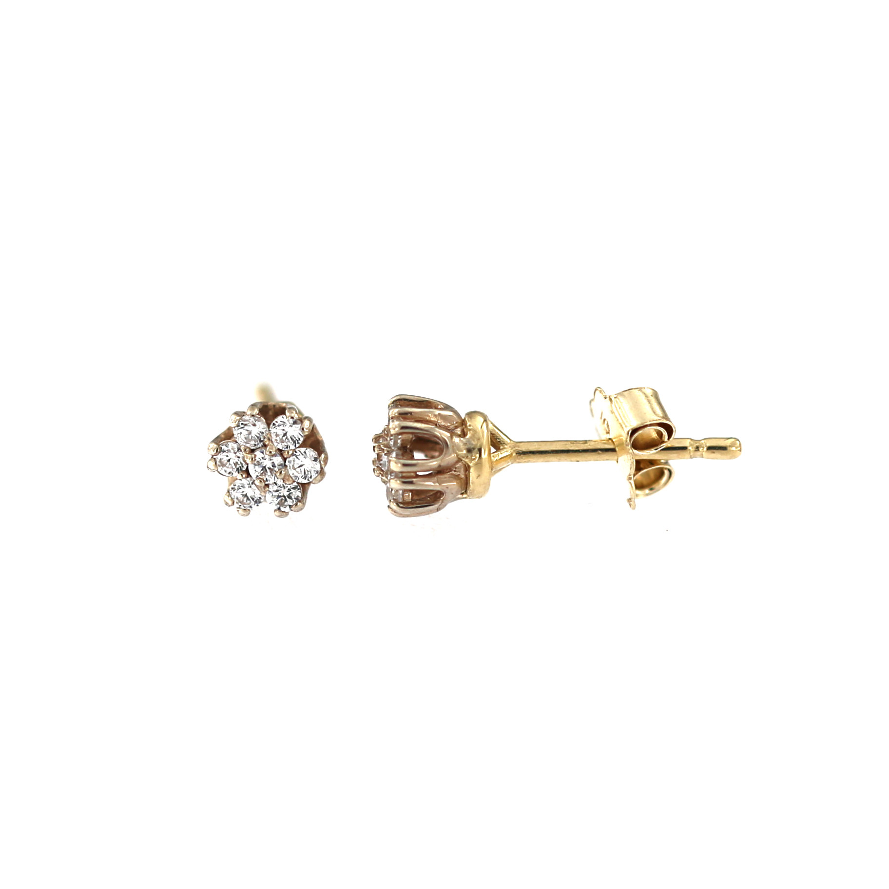 Yellow gold stud zirconia earrings BGV06-02-14