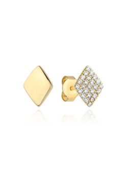 Yellow gold stud zirconia earrings BGV06-04-02