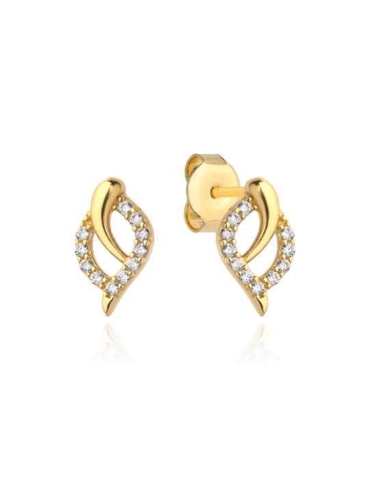 Yellow gold stud zirconia earrings BGV06-05-04