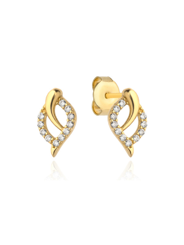 Yellow gold stud zirconia earrings BGV06-05-04