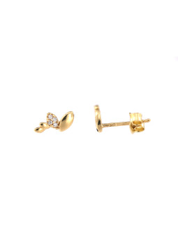 Yellow gold stud zirconia earrings BGV06-07-04