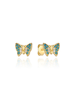 Yellow gold stud butterfly earrings BGV10-04-08