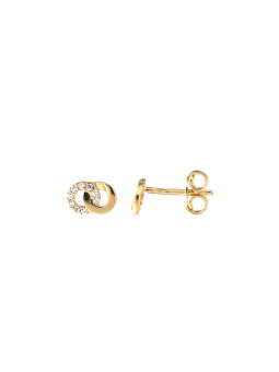 Yellow gold stud zirconia earrings BGV12-01-19