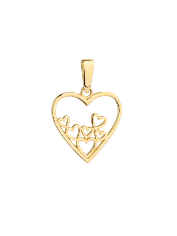 Yellow gold heart pendant AGS01-54