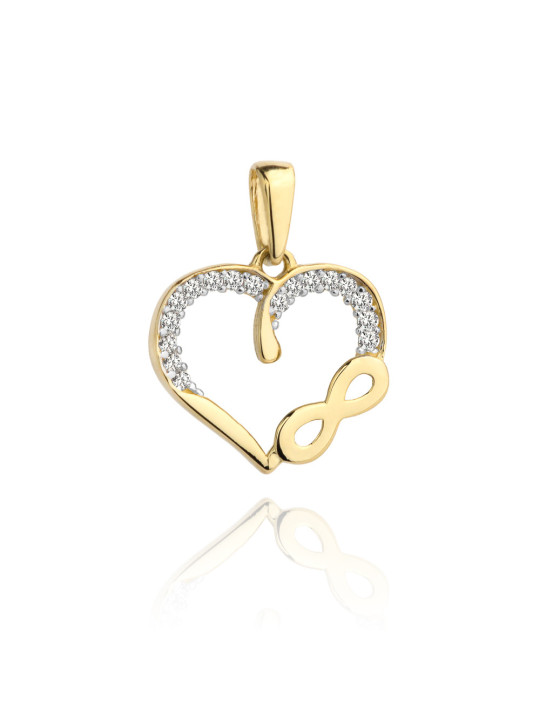 Yellow gold heart pendant AGS02-24