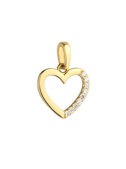 Yellow gold heart pendant AGS02-31
