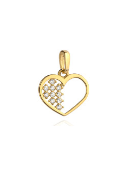 Yellow gold heart pendant AGS02-32