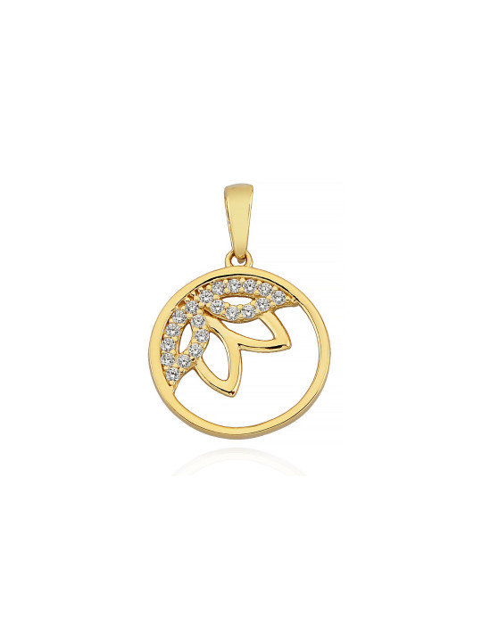 Yellow gold zirconia pendant AGBL03-36