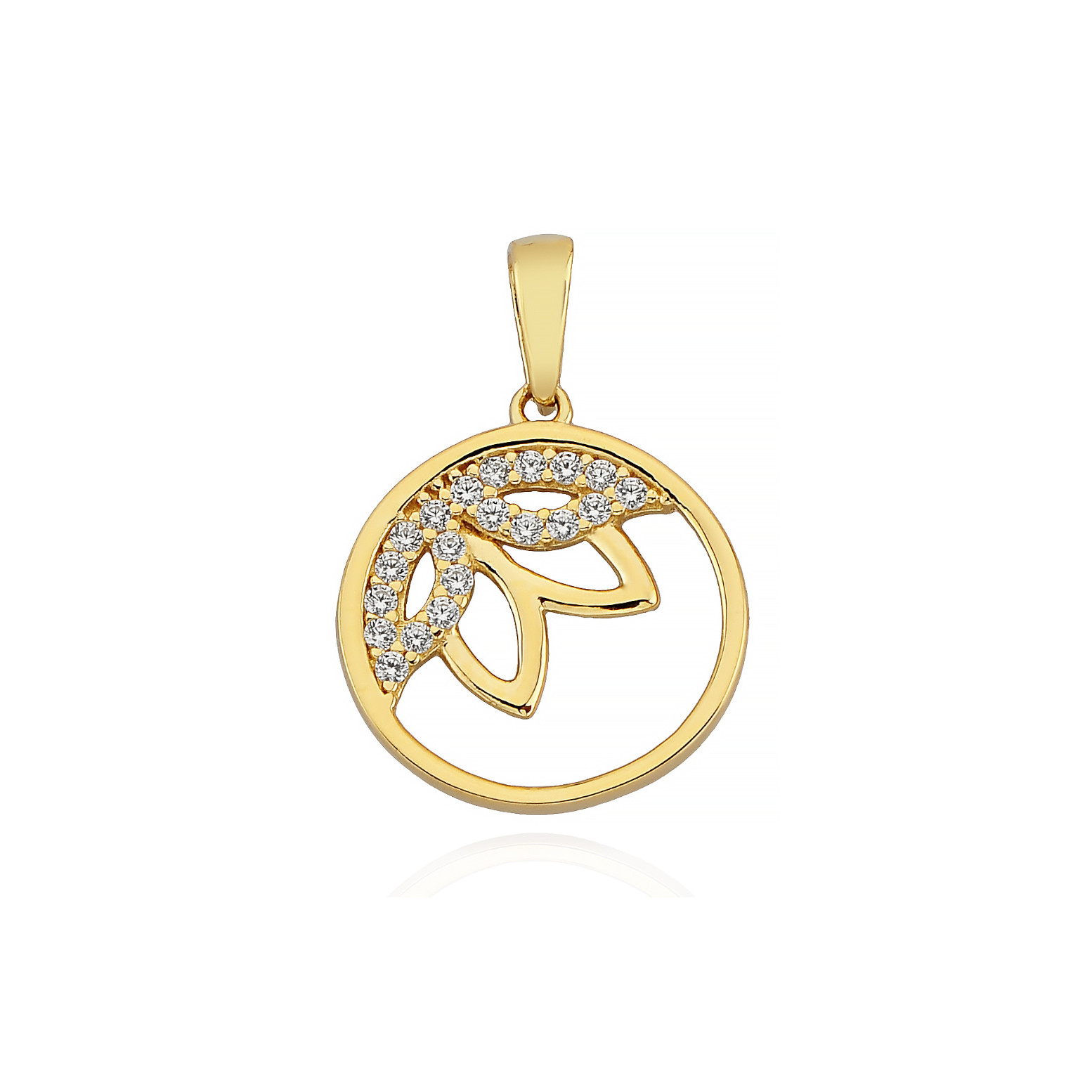 Yellow gold zirconia pendant AGBL03-36