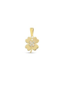 Yellow gold four-leaf clover pendant AGF01-10