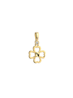 Yellow gold four-leaf clover pendant AGF01-11
