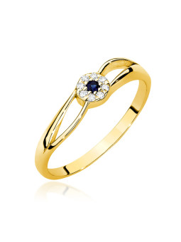 Gold ring with sapphire and diamond BC015