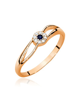 Gold ring with sapphire and diamond BC015