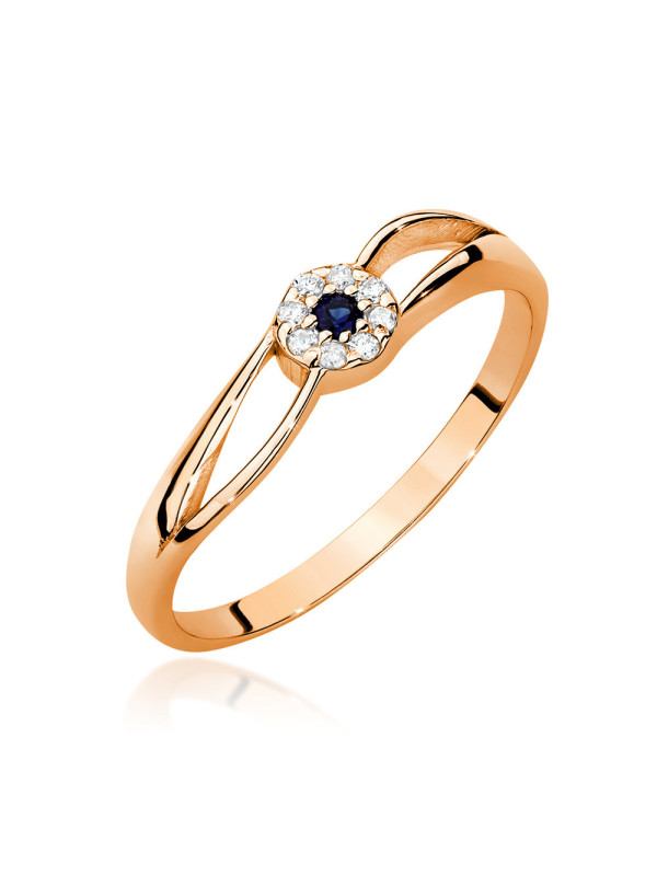 Gold ring with sapphire and diamond BC015