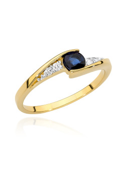 Gold ring with sapphire and diamond BC018