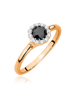 Gold ring with black diamond BC022