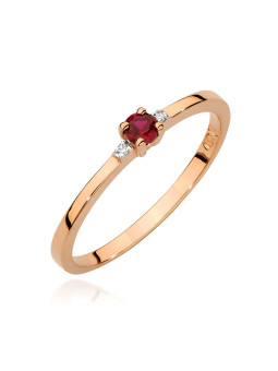 Auksinis žiedas su rubinu BC023